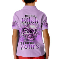 Yes I'm A B But Not Yours Purple Kid Polo Shirt - Wonder Print Shop