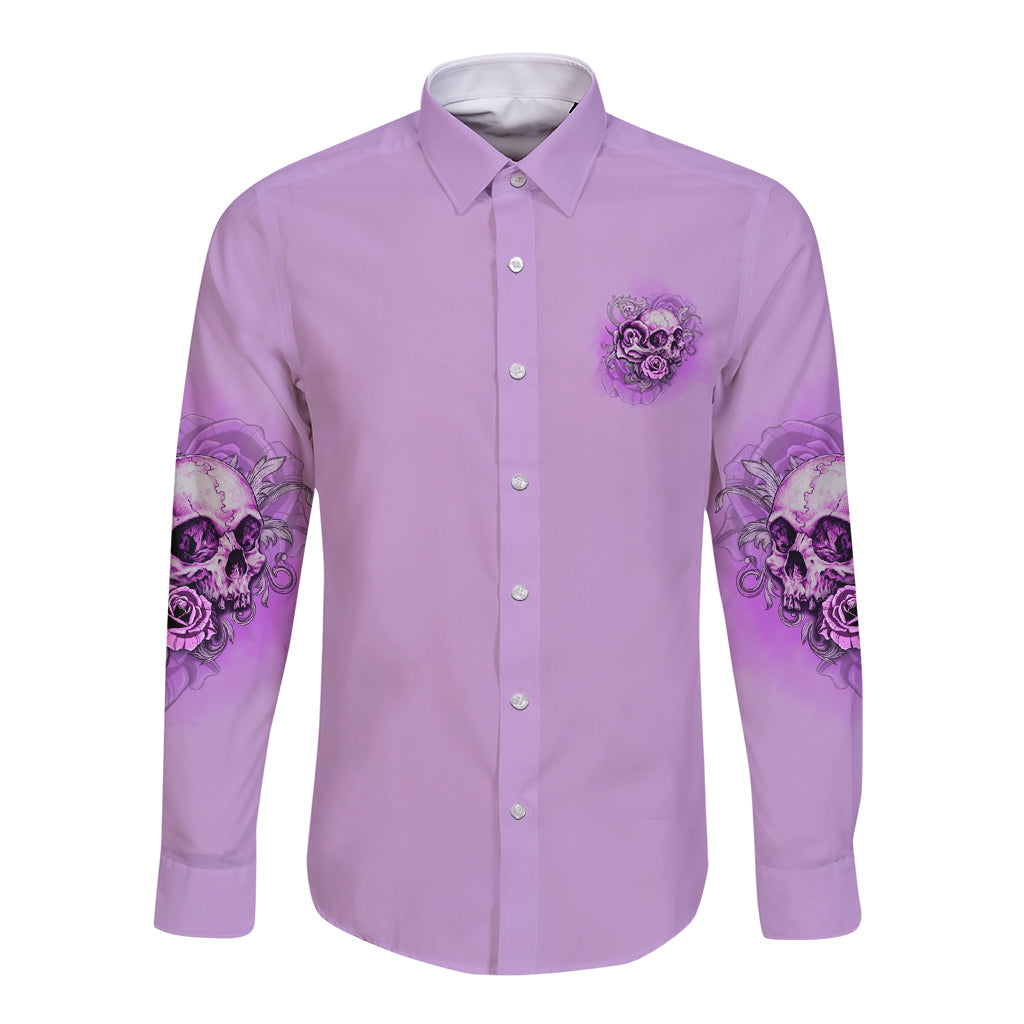 Yes I'm A B But Not Yours Purple Long Sleeve Button Shirt - Wonder Print Shop