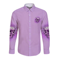 Yes I'm A B But Not Yours Purple Long Sleeve Button Shirt - Wonder Print Shop