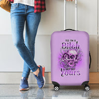 Yes I'm A B But Not Yours Purple Luggage Cover - Wonder Print Shop