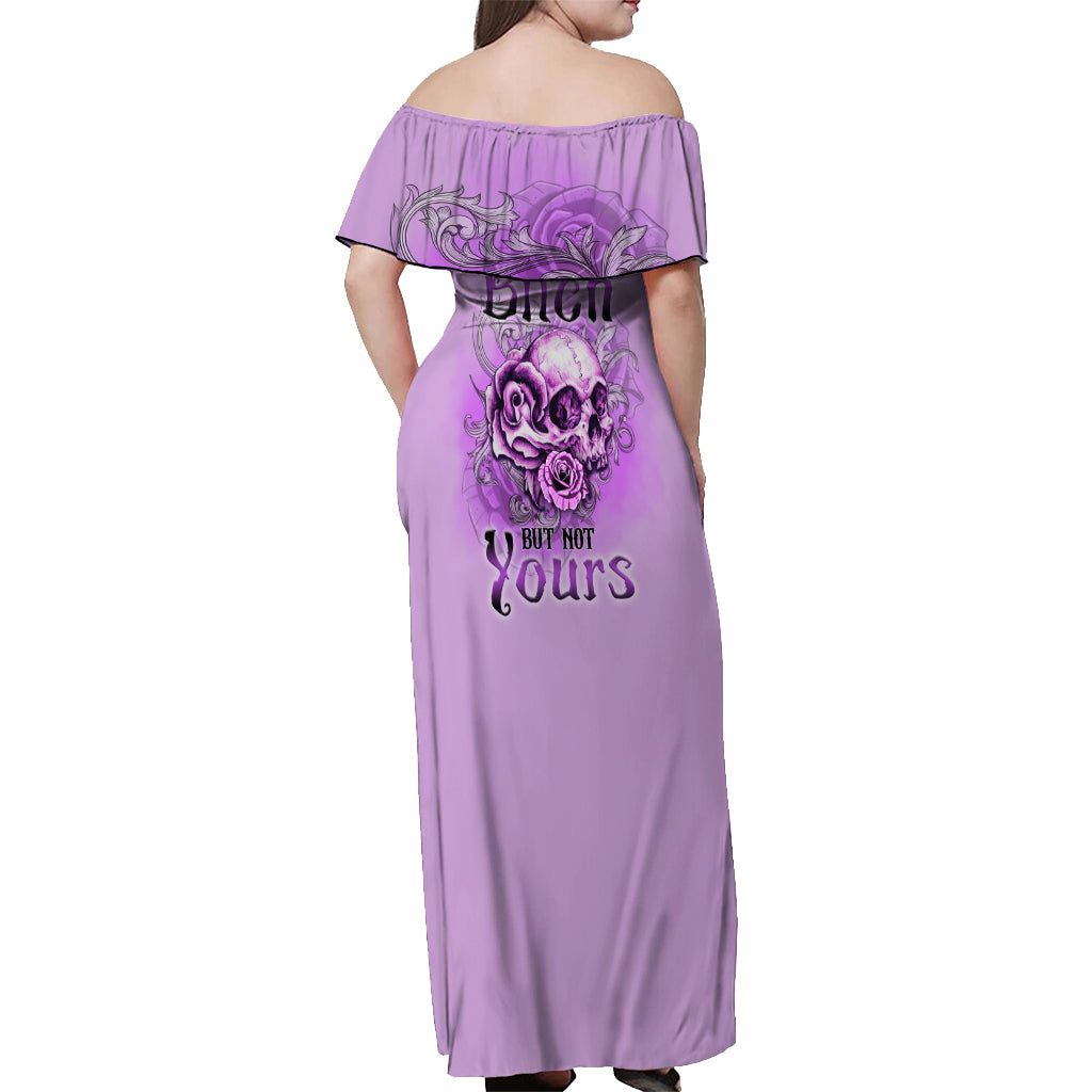 Yes I'm A B But Not Yours Purple Off Shoulder Maxi Dress - Wonder Print Shop