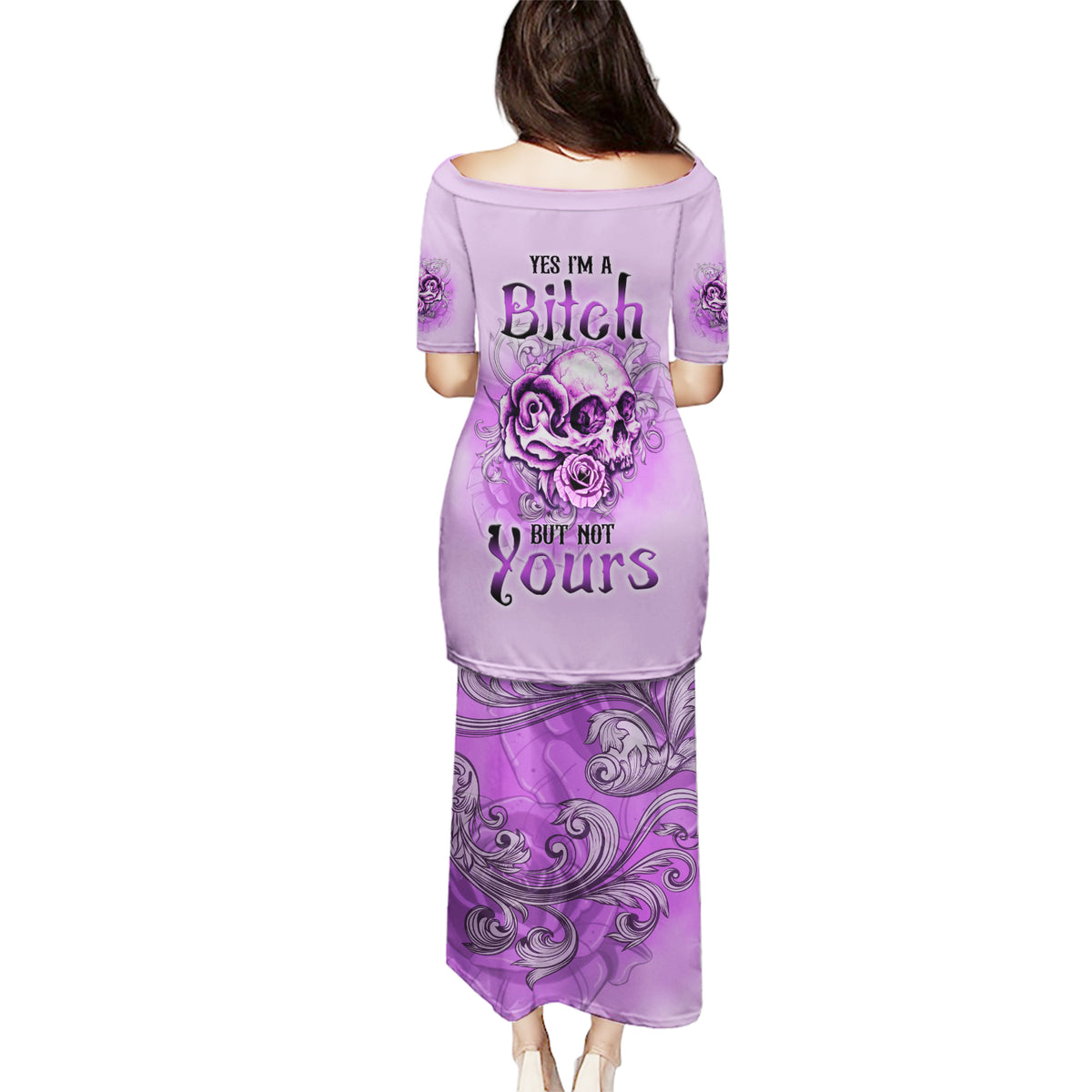 Yes I'm A B But Not Yours Purple Puletasi - Wonder Print Shop