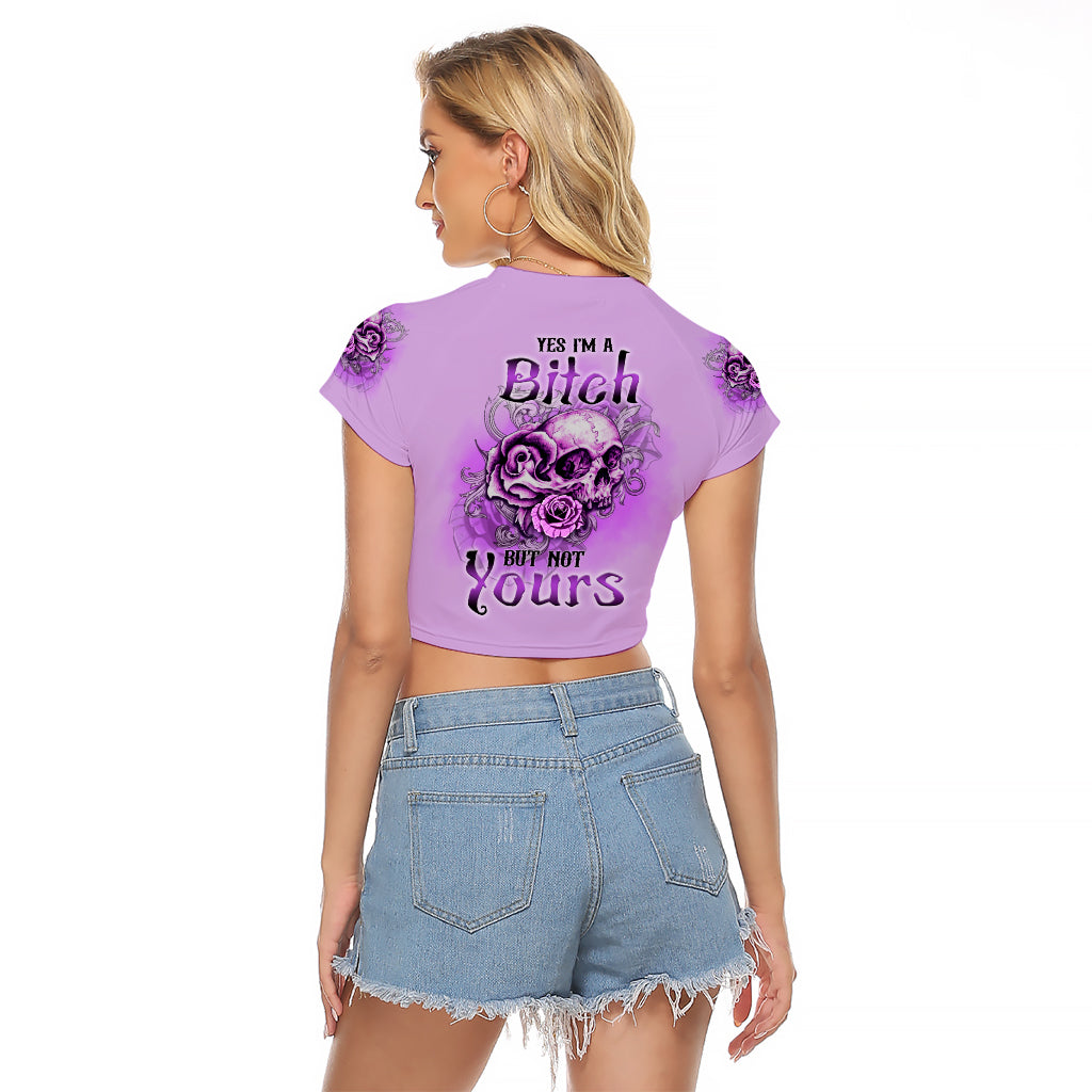 Yes I'm A B But Not Yours Purple Raglan Cropped T Shirt - Wonder Print Shop
