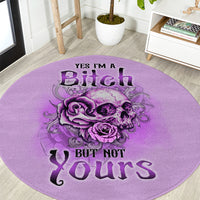 yes-im-a-b-but-not-yours-purple-round-carpet