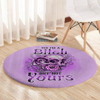 yes-im-a-b-but-not-yours-purple-round-carpet