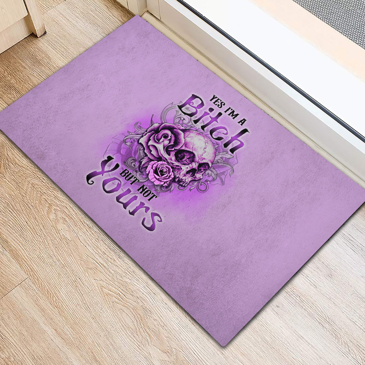 Yes I'm A B But Not Yours Purple Rubber Doormat - Wonder Print Shop