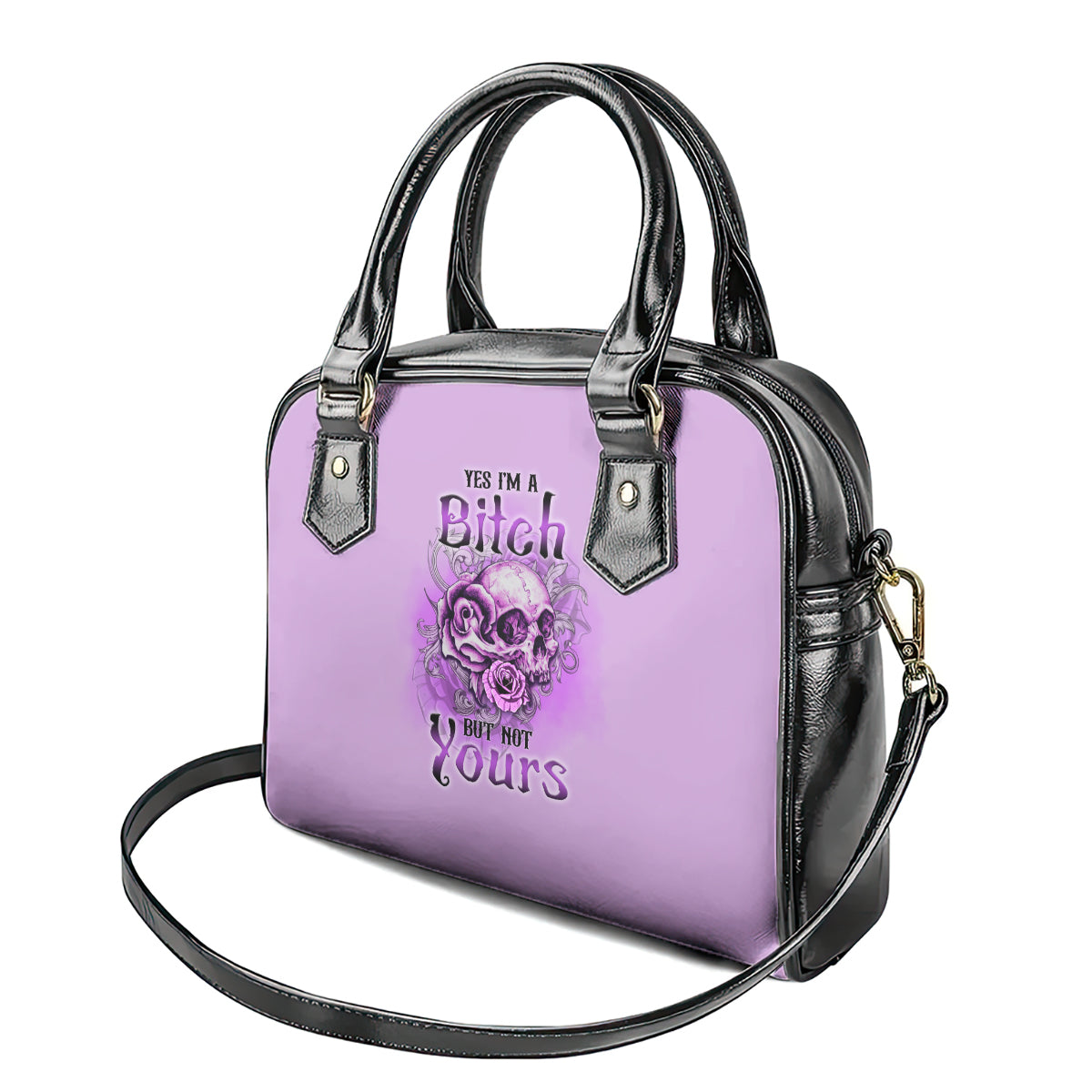yes-im-a-b-but-not-yours-purple-shoulder-handbag
