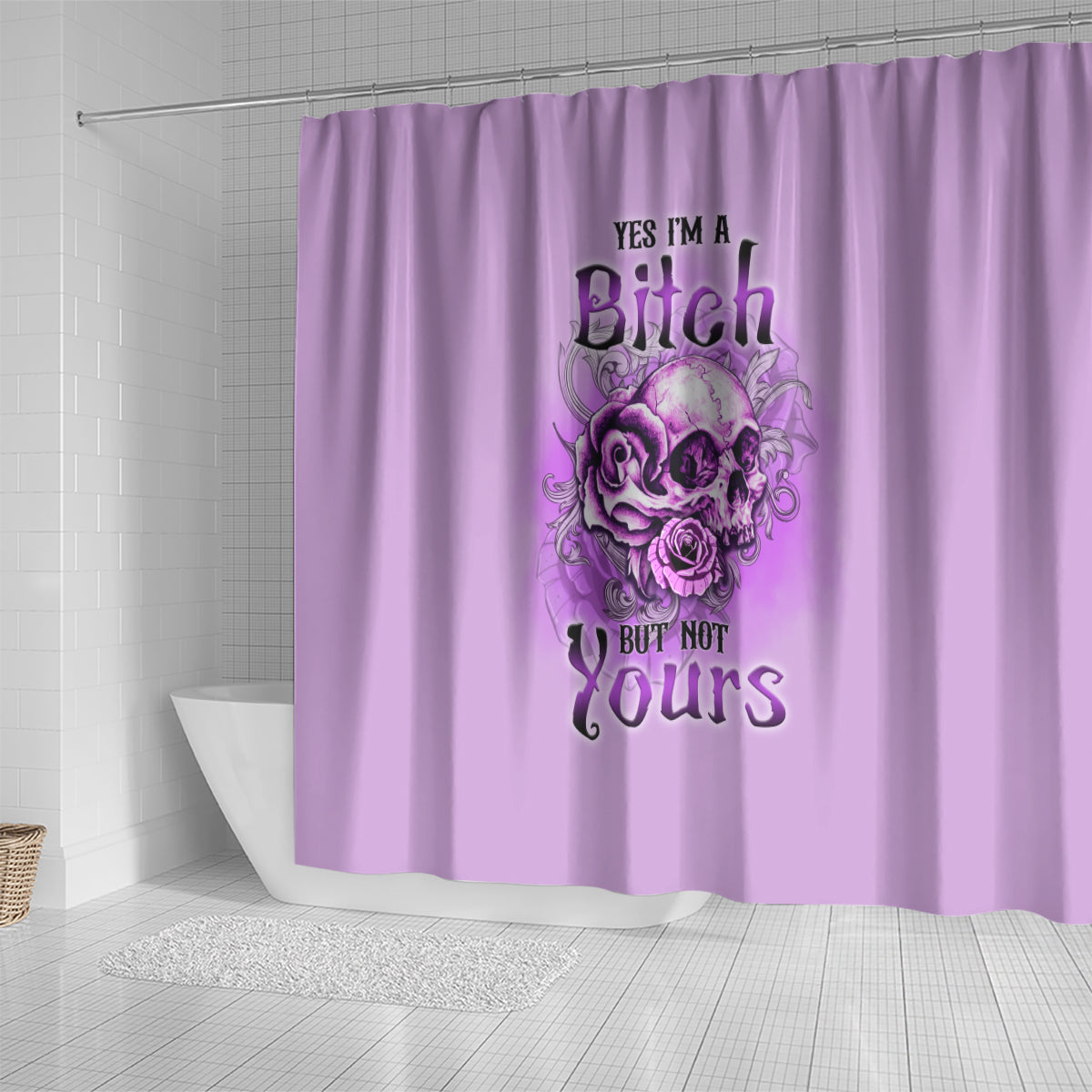yes-im-a-b-but-not-yours-purple-shower-curtain