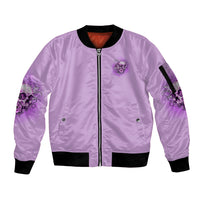 Yes I'm A B But Not Yours Purple Sleeve Zip Bomber Jacket - Wonder Print Shop