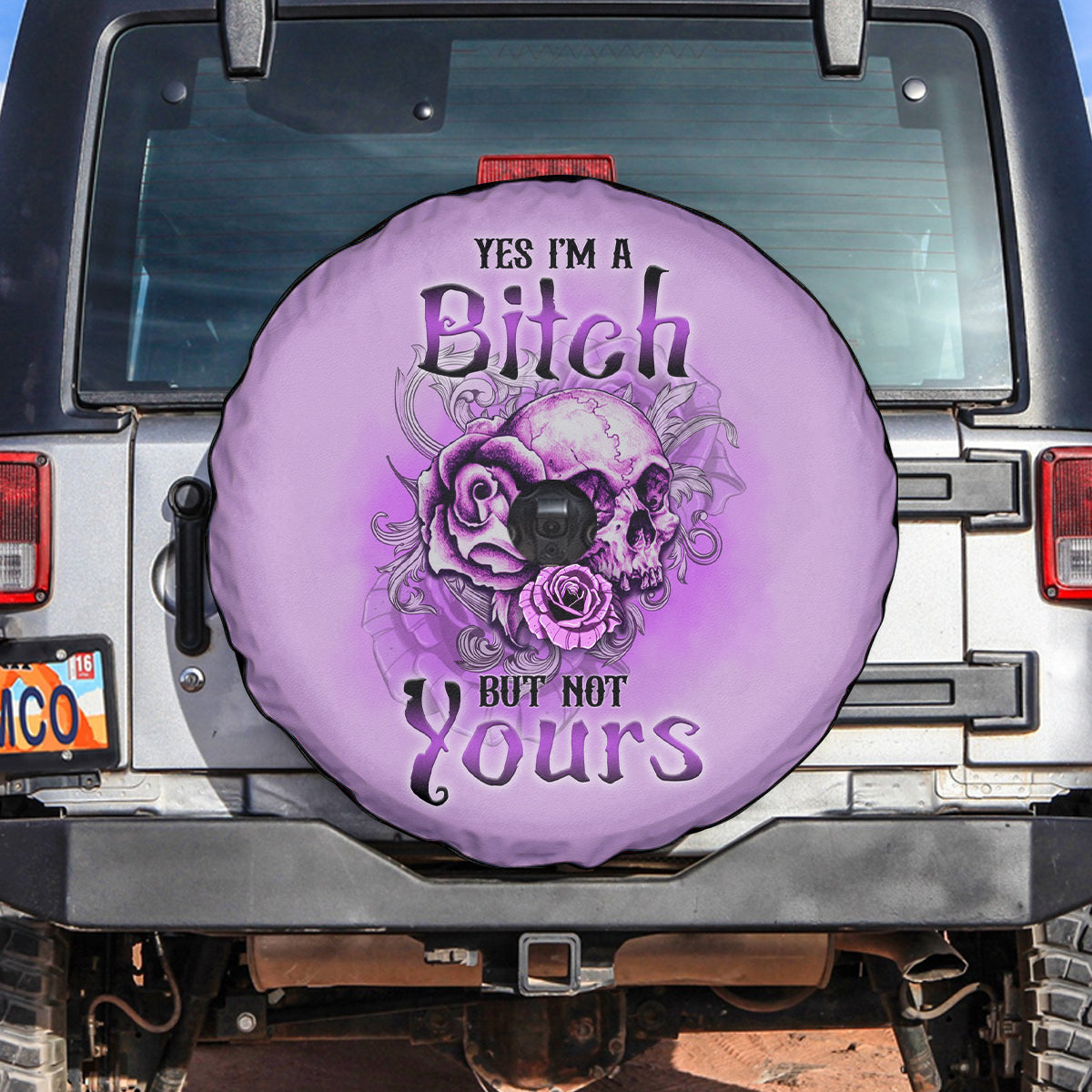 Yes I'm A B But Not Yours Purple Spare Tire Cover - Wonder Print Shop