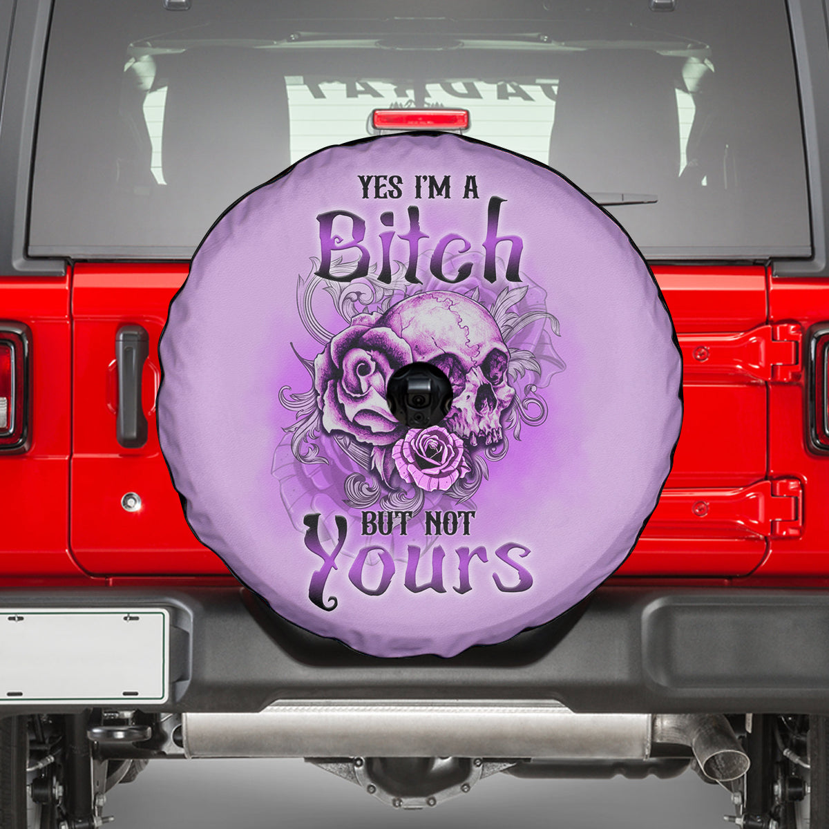 Yes I'm A B But Not Yours Purple Spare Tire Cover - Wonder Print Shop