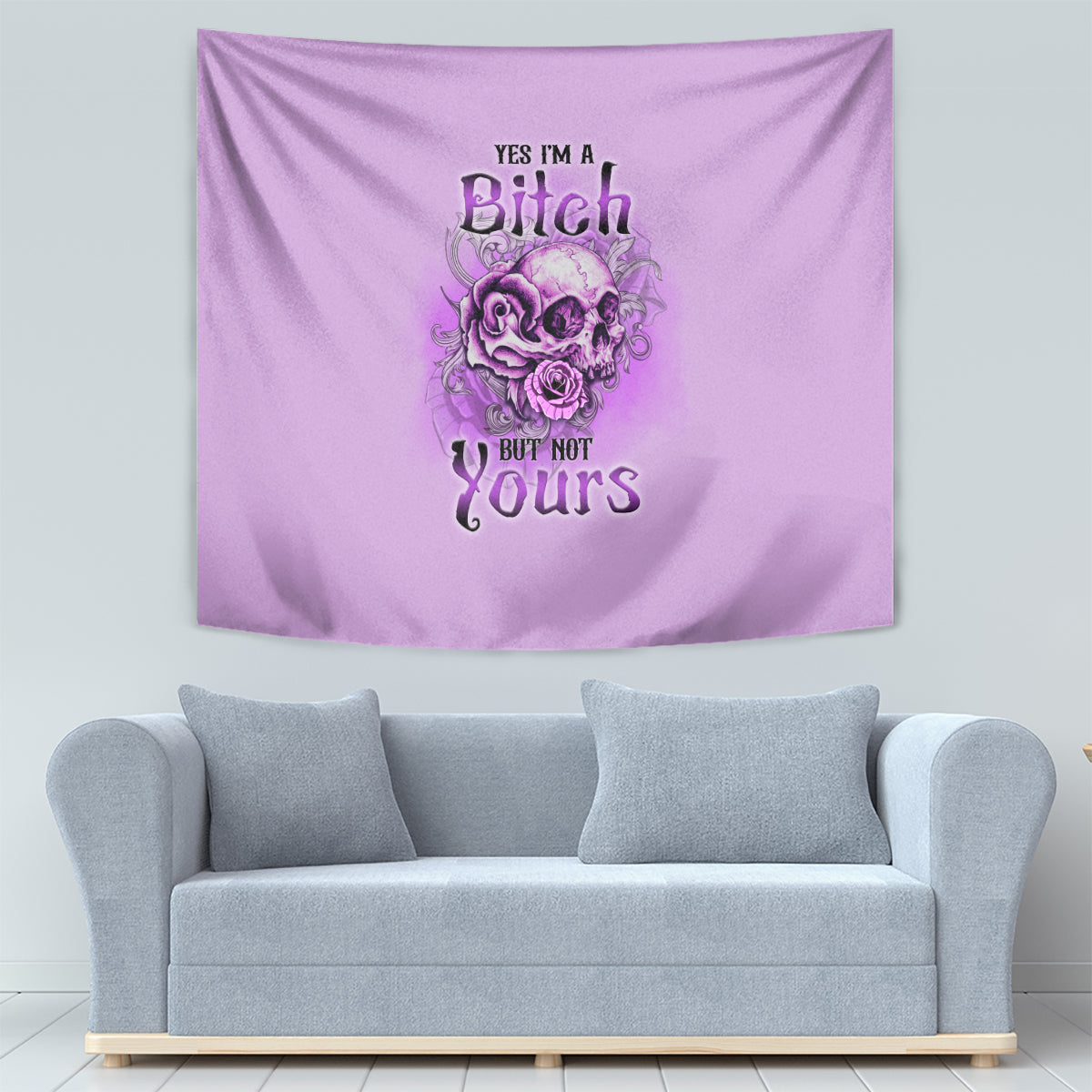 Yes I'm A B But Not Yours Purple Tapestry - Wonder Print Shop