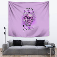 Yes I'm A B But Not Yours Purple Tapestry - Wonder Print Shop