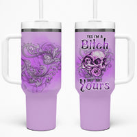 Yes I'm A B But Not Yours Purple Tumbler With Handle - Wonder Print Shop