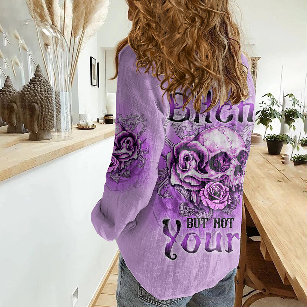 Yes I'm A B But Not Yours Purple Women Casual Shirt - Wonder Print Shop