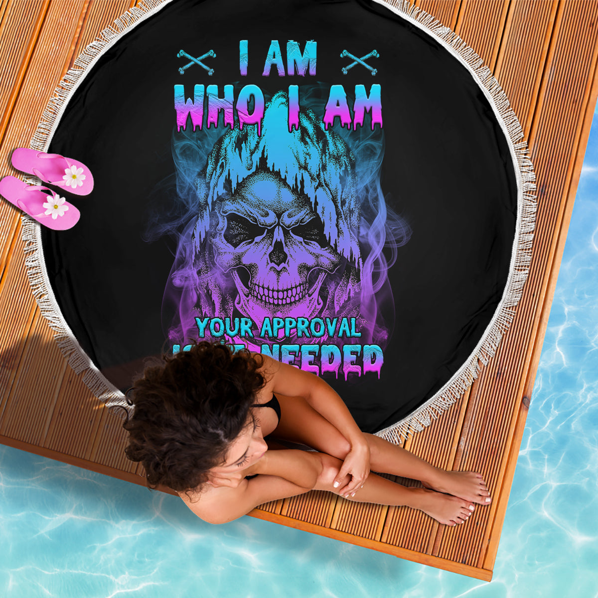 I Am Who I Am Your Approval Isn't Needed Beach Blanket - Wonder Print Shop