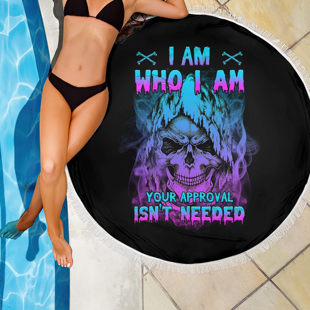 I Am Who I Am Your Approval Isn't Needed Beach Blanket - Wonder Print Shop