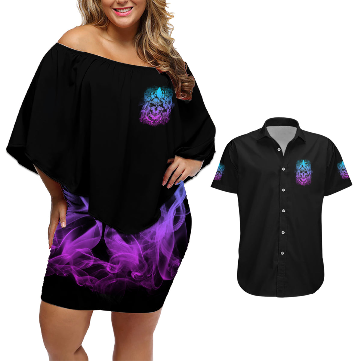 I Am Who I Am Your Approval Isn't Needed Couples Matching Off Shoulder Short Dress and Hawaiian Shirt - Wonder Print Shop