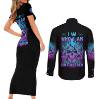I Am Who I Am Your Approval Isn't Needed Couples Matching Short Sleeve Bodycon Dress and Long Sleeve Button Shirt - Wonder Print Shop