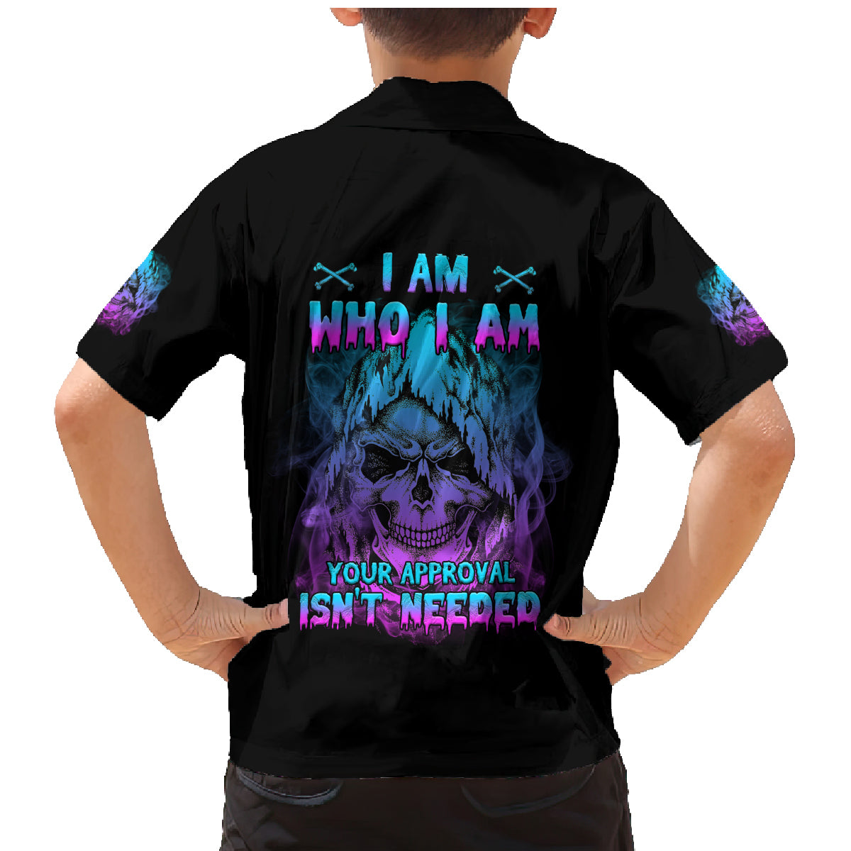 I Am Who I Am Your Approval Isn't Needed Family Matching Mermaid Dress and Hawaiian Shirt - Wonder Print Shop