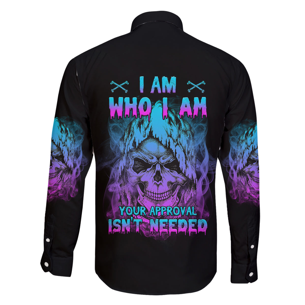 I Am Who I Am Your Approval Isn't Needed Family Matching Off Shoulder Long Sleeve Dress and Hawaiian Shirt - Wonder Print Shop