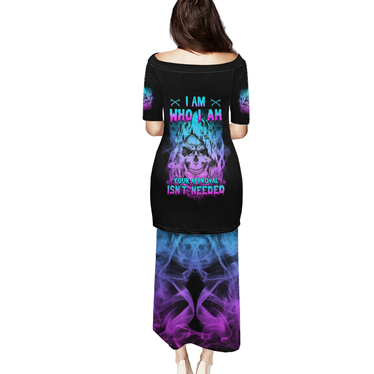 I Am Who I Am Your Approval Isn't Needed Family Matching Puletasi Dress and Hawaiian Shirt - Wonder Print Shop