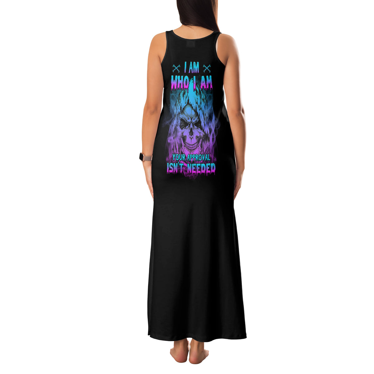 I Am Who I Am Your Approval Isn't Needed Family Matching Tank Maxi Dress and Hawaiian Shirt - Wonder Print Shop