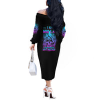 I Am Who I Am Your Approval Isn't Needed Off The Shoulder Long Sleeve Dress - Wonder Print Shop