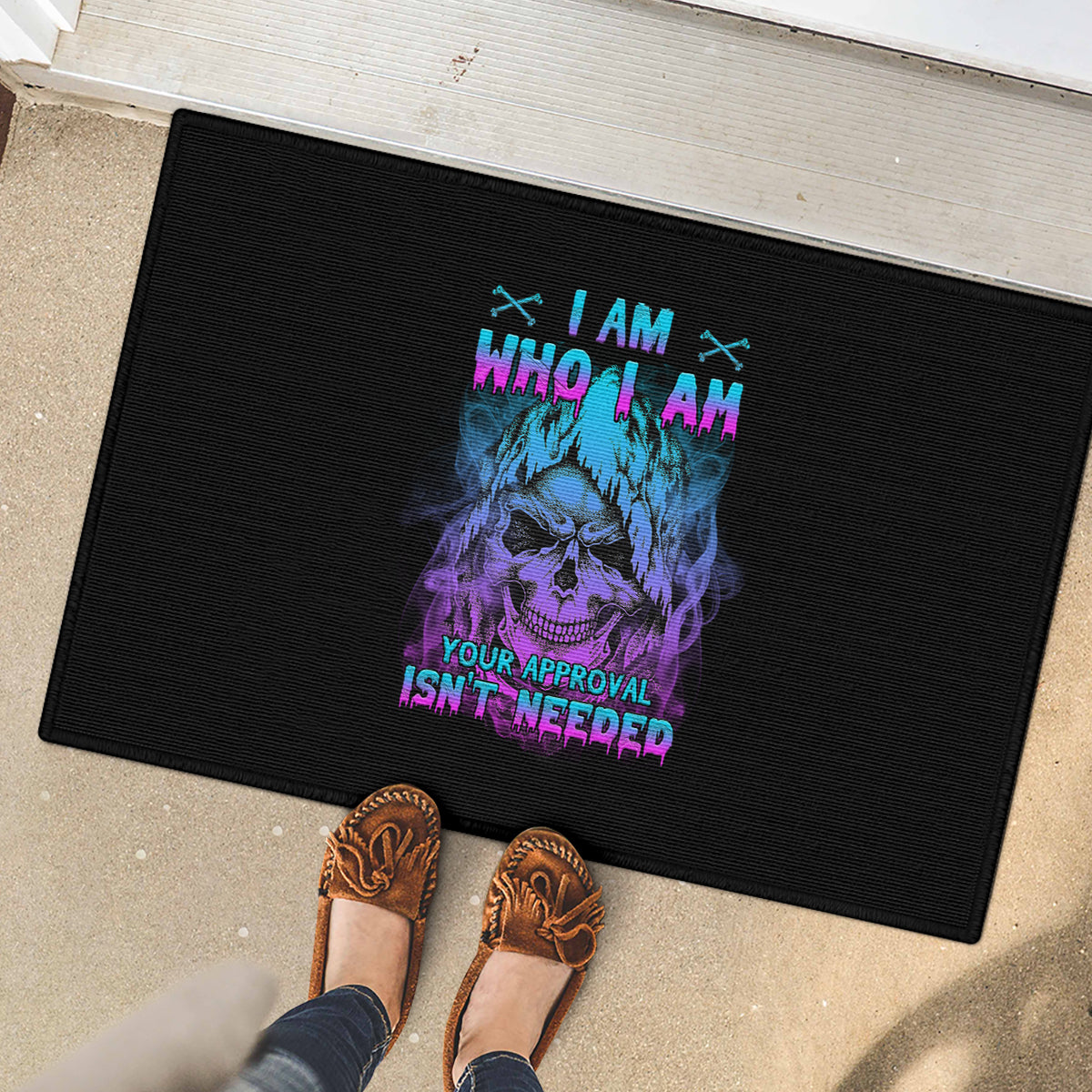 I Am Who I Am Your Approval Isn't Needed Rubber Doormat - Wonder Print Shop