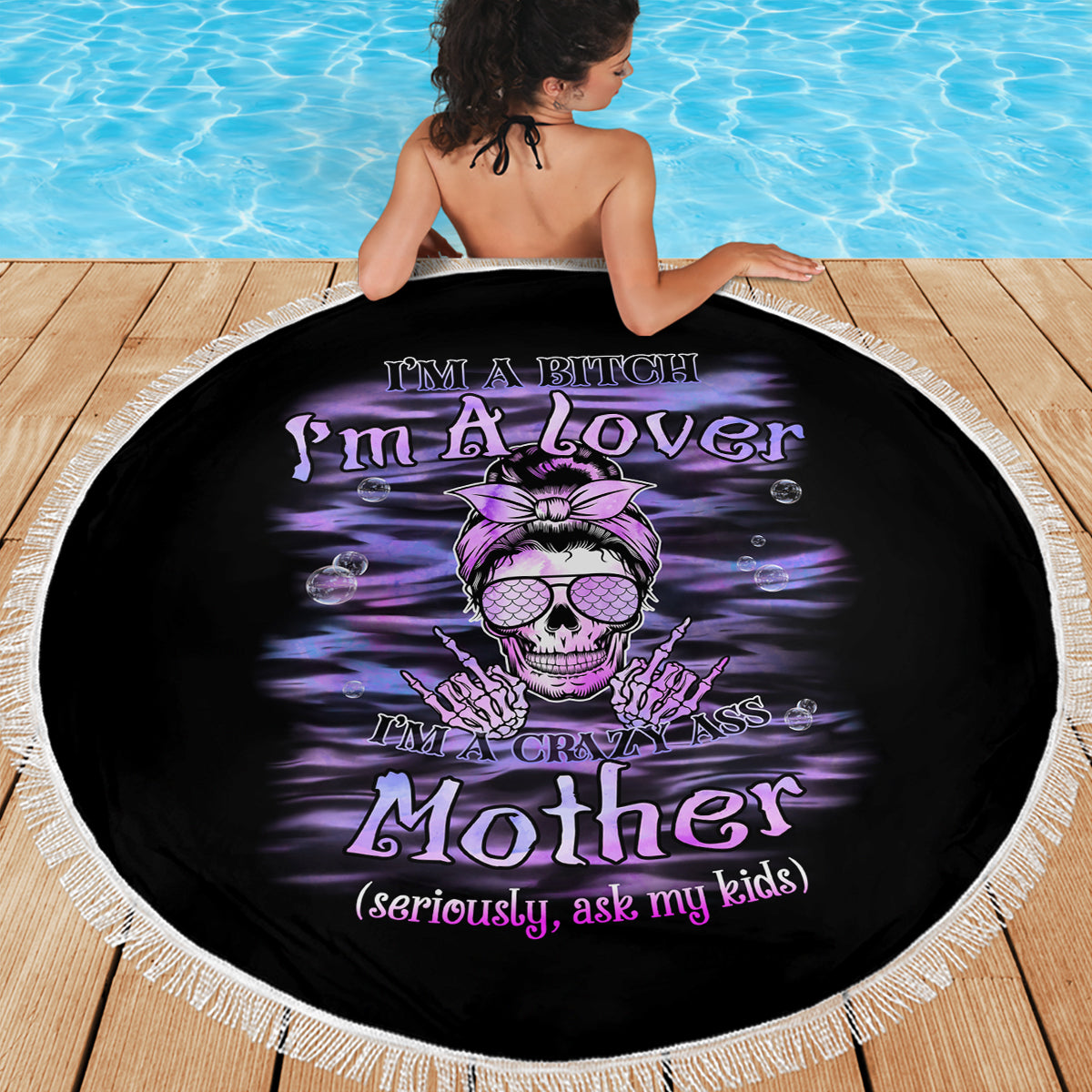 I'm A B I'm A Lover I'm A Crazy Mother Beach Blanket - Wonder Print Shop