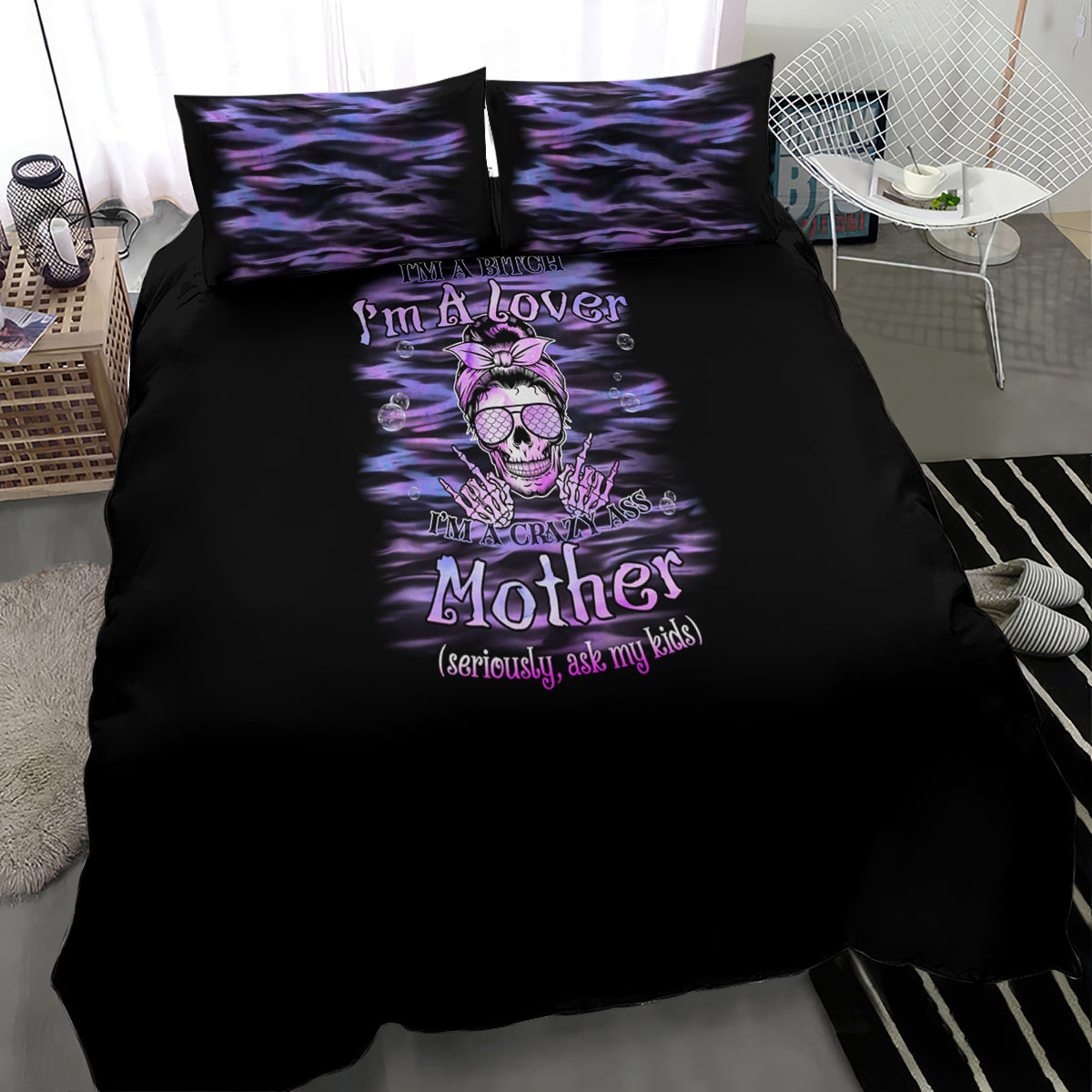 I'm A B I'm A Lover I'm A Crazy Mother Bedding Set - Wonder Print Shop