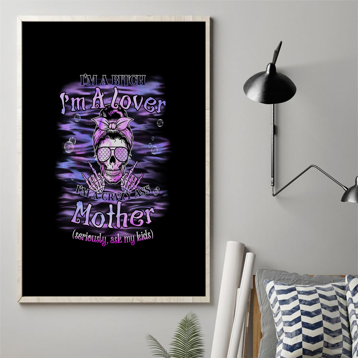 I'm A B I'm A Lover I'm A Crazy Mother Canvas Wall Art - Wonder Print Shop