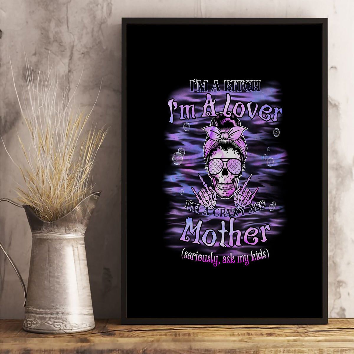 I'm A B I'm A Lover I'm A Crazy Mother Canvas Wall Art - Wonder Print Shop