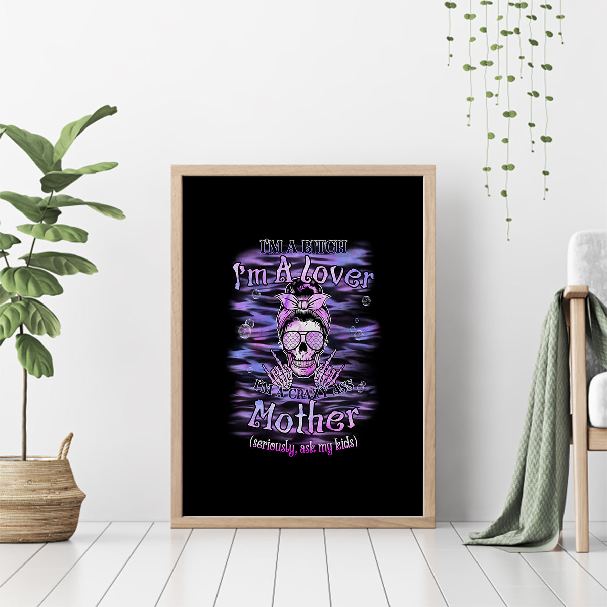 I'm A B I'm A Lover I'm A Crazy Mother Canvas Wall Art - Wonder Print Shop