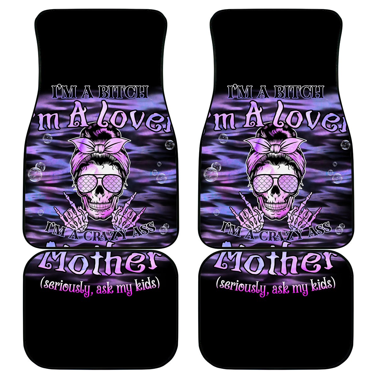 I'm A B I'm A Lover I'm A Crazy Mother Car Mats - Wonder Print Shop