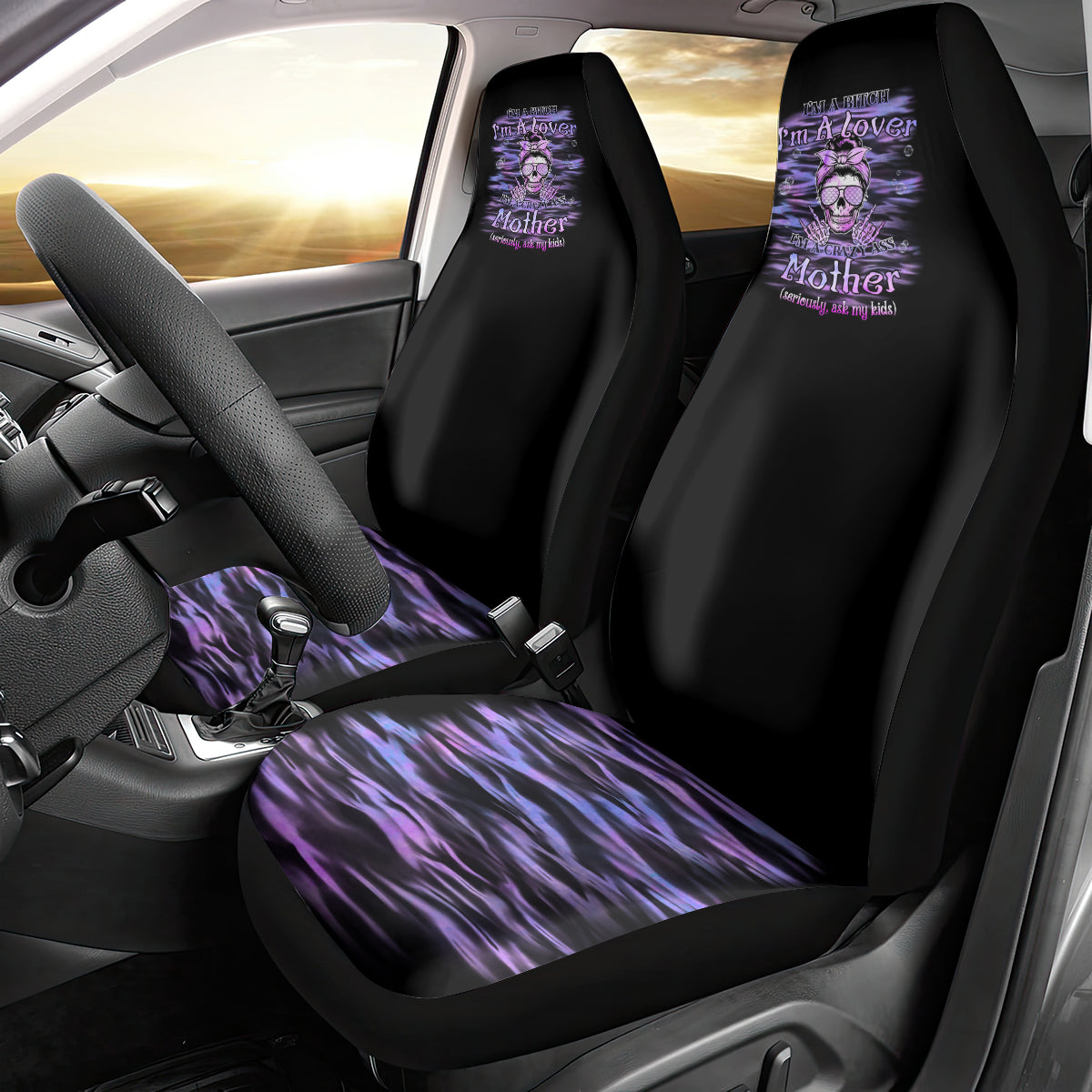 I'm A B I'm A Lover I'm A Crazy Mother Car Seat Cover - Wonder Print Shop