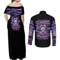 I'm A B I'm A Lover I'm A Crazy Mother Couples Matching Off Shoulder Maxi Dress and Long Sleeve Button Shirt - Wonder Print Shop