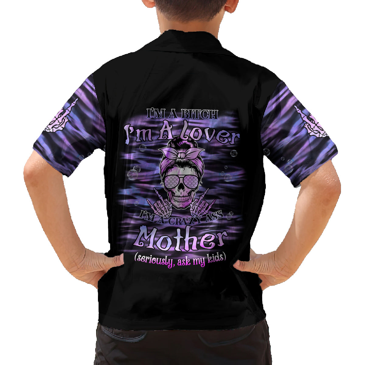 I'm A B I'm A Lover I'm A Crazy Mother Family Matching Puletasi Dress and Hawaiian Shirt - Wonder Print Shop