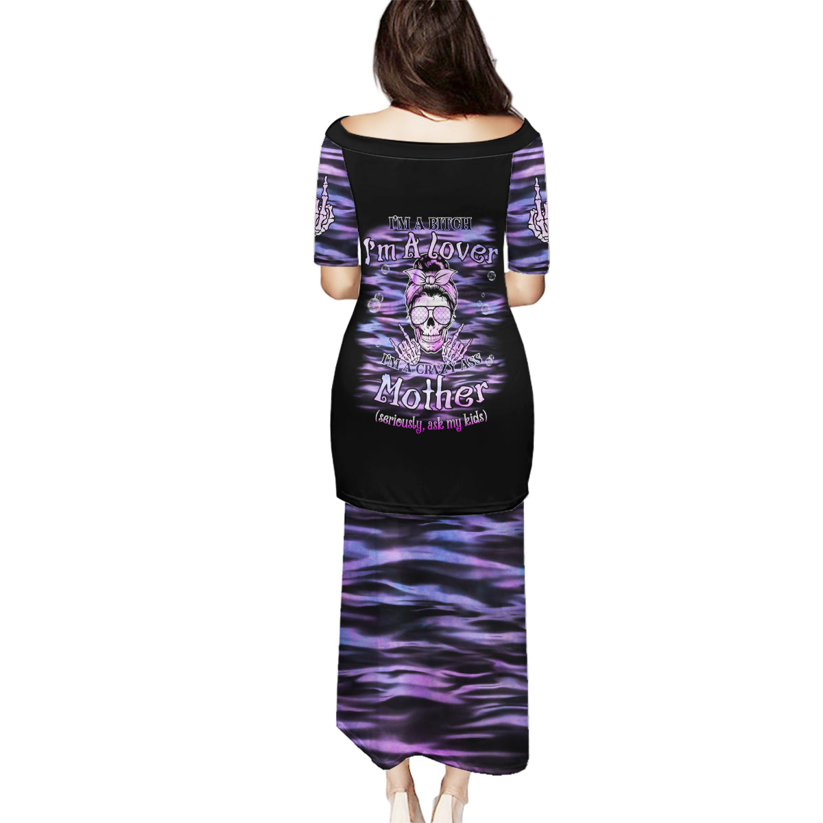 I'm A B I'm A Lover I'm A Crazy Mother Family Matching Puletasi Dress and Hawaiian Shirt - Wonder Print Shop