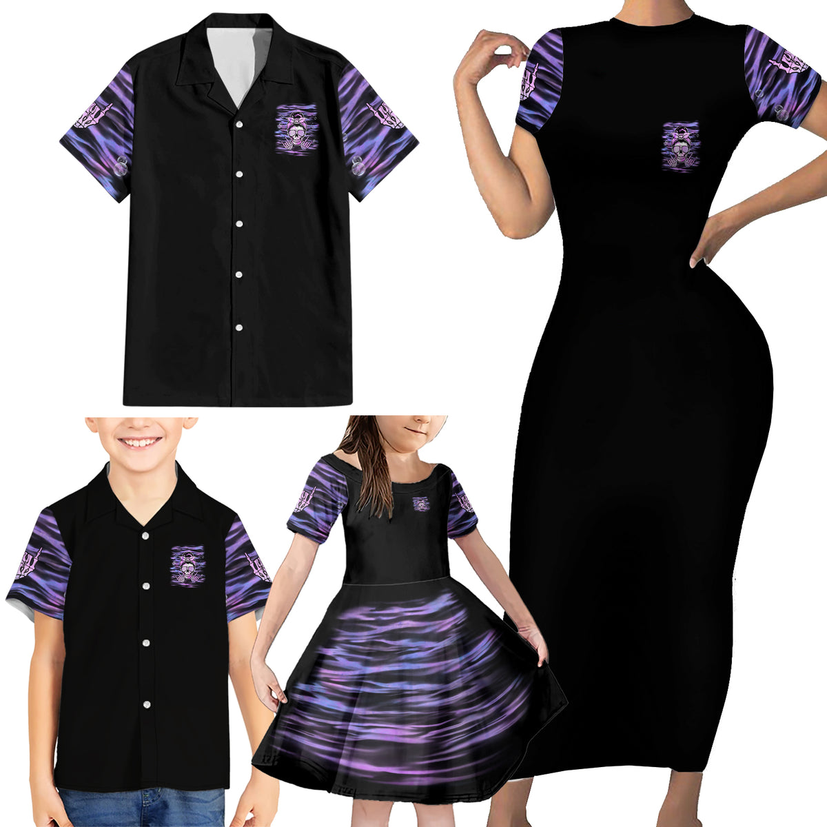 I'm A B I'm A Lover I'm A Crazy Mother Family Matching Short Sleeve Bodycon Dress and Hawaiian Shirt - Wonder Print Shop