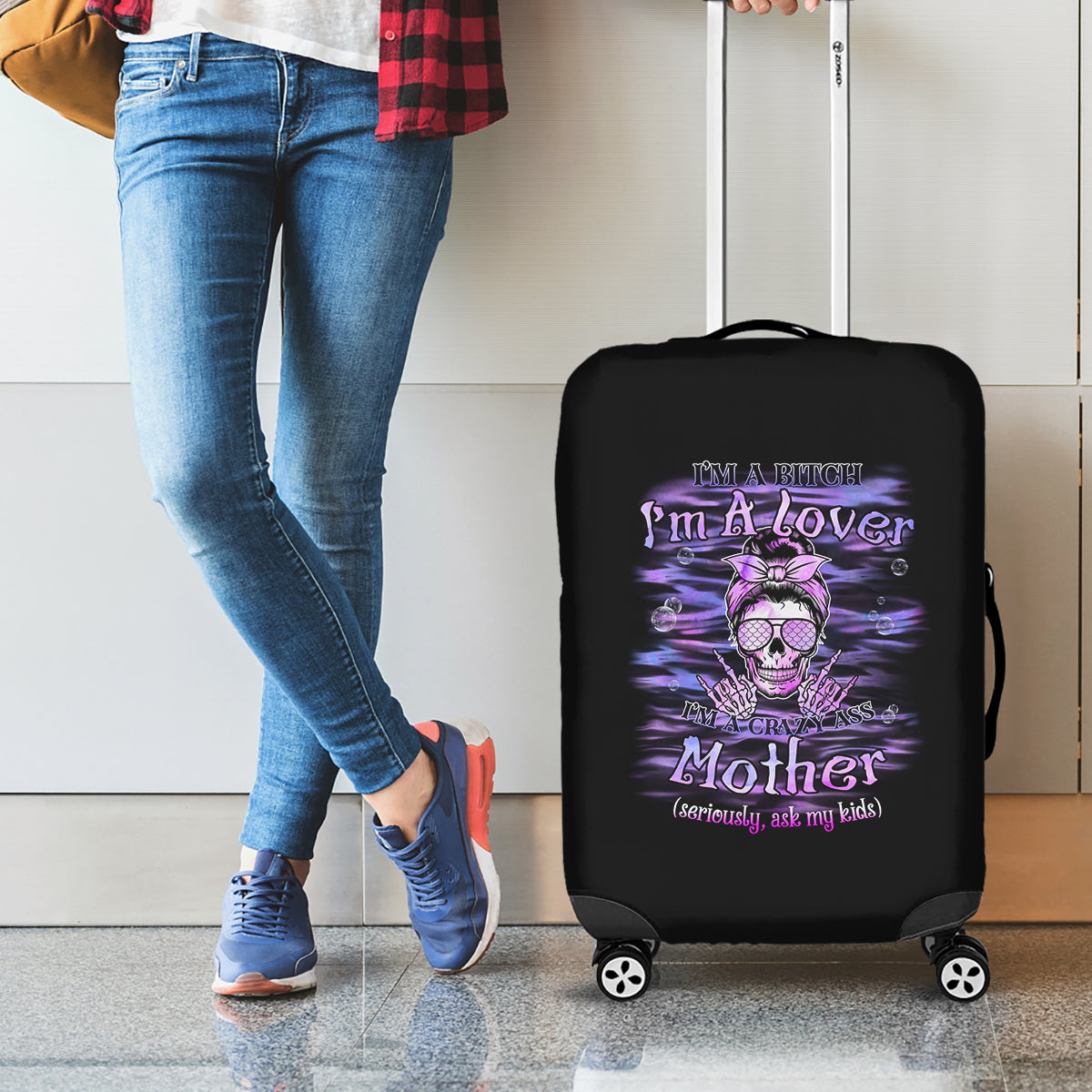 I'm A B I'm A Lover I'm A Crazy Mother Luggage Cover - Wonder Print Shop