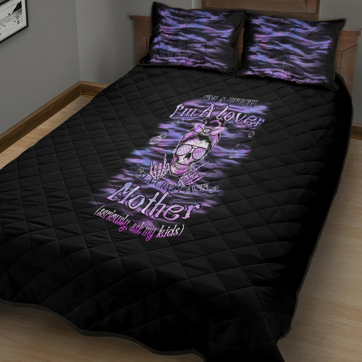 I'm A B I'm A Lover I'm A Crazy Mother Quilt Bed Set - Wonder Print Shop