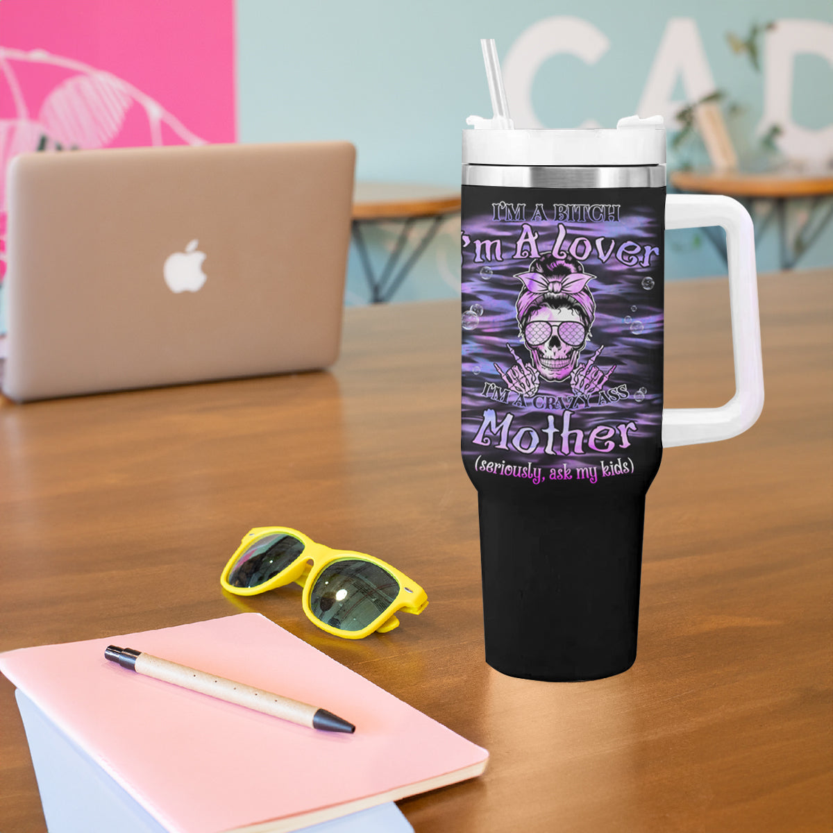 I'm A B I'm A Lover I'm A Crazy Mother Tumbler With Handle - Wonder Print Shop