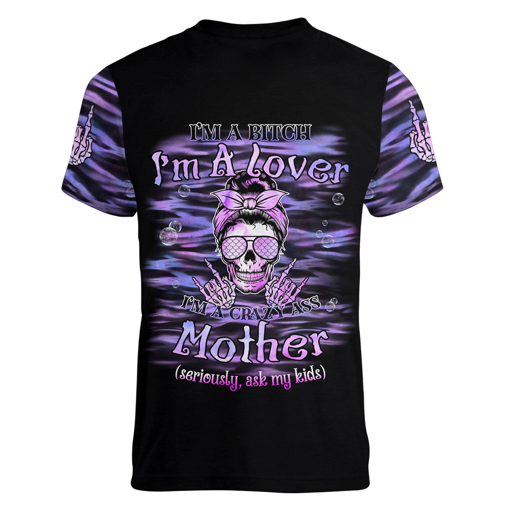 I'm A B I'm A Lover I'm A Crazy Mother Women V Neck T Shirt - Wonder Print Shop