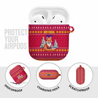 Bon Nadal Andorra Christmas AirPods Case with Fox Snowy Trees and Andorran Flag - Wonder Print Shop