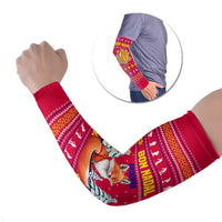 Bon Nadal Andorra Christmas Arm Sleeves with Fox Snowy Trees and Andorran Flag - Wonder Print Shop