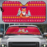 Bon Nadal Andorra Christmas Auto Sun Shade with Fox Snowy Trees and Andorran Flag - Wonder Print Shop