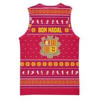 Bon Nadal Andorra Christmas Basketball Jersey with Fox Snowy Trees and Andorran Flag - Wonder Print Shop
