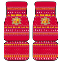 Bon Nadal Andorra Christmas Car Mats with Fox Snowy Trees and Andorran Flag - Wonder Print Shop