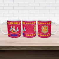Bon Nadal Andorra Christmas Ceramic Mug with Fox Snowy Trees and Andorran Flag - Wonder Print Shop